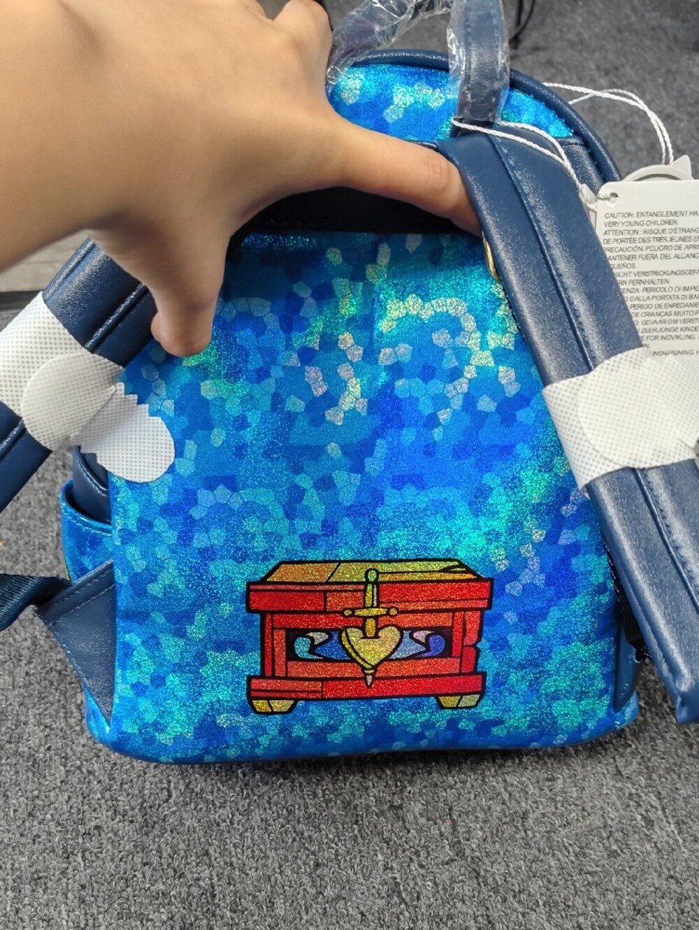 Loungefly Blue Multi Snow White Stained Glass Mini Backpack - Picture 2 of 5